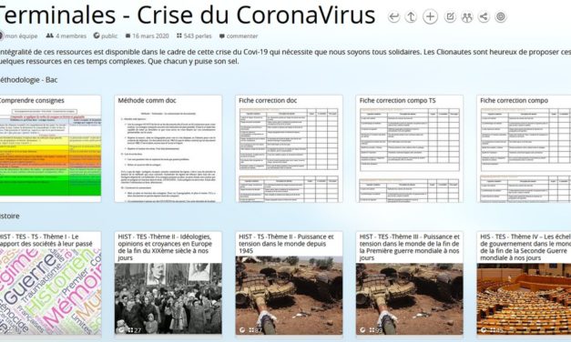 Résilience et partage au temps du CoronaVirus – Continuité pédagogique en Terminale