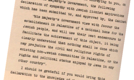 The Balfour Declaration, November 1917