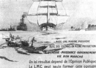 Une réclame pour la Ligue maritime et coloniale, L'encyclopédie coloniale et maritime, mai 1936